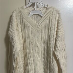 Cozy Cable Knit Sweater in Cream